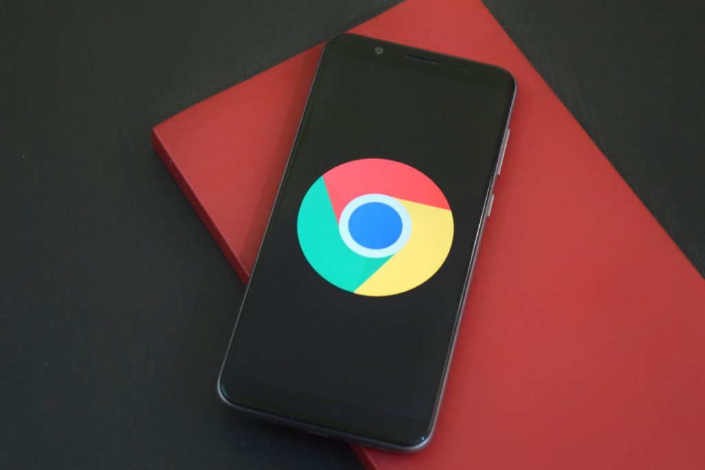 Chrome logo in mobile phone  