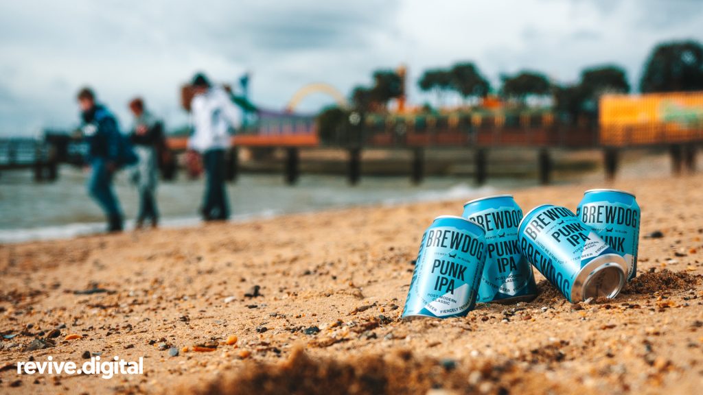 brewdog beer can beach