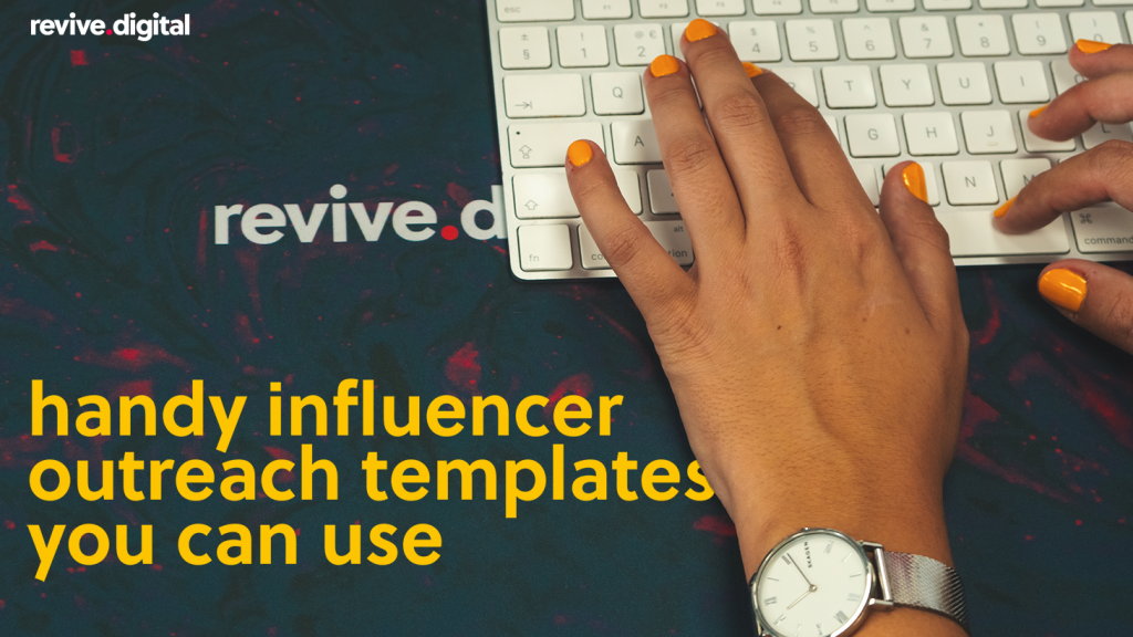 woman typing on a keyboard with a text handy influencer outreach templates you can use
