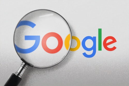 magnifying glass in Google logo