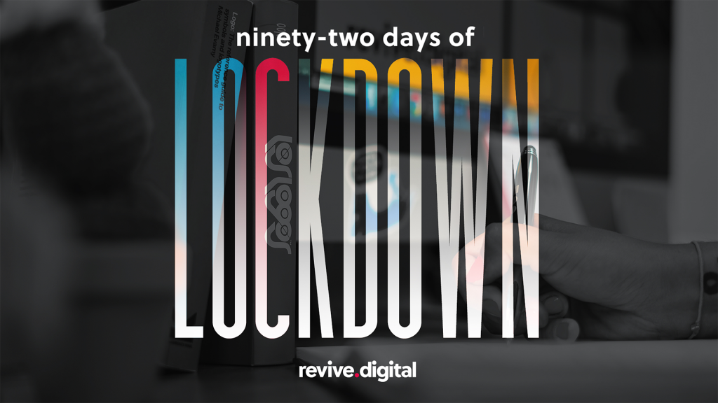 image with a text ninety two days of lockdown 