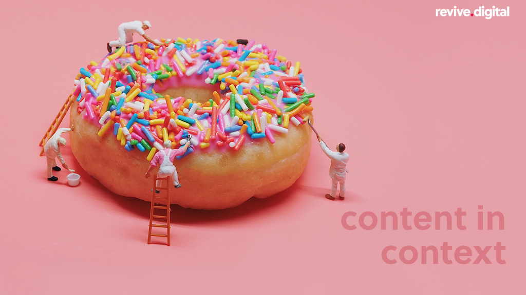 donut with a text Content in Context