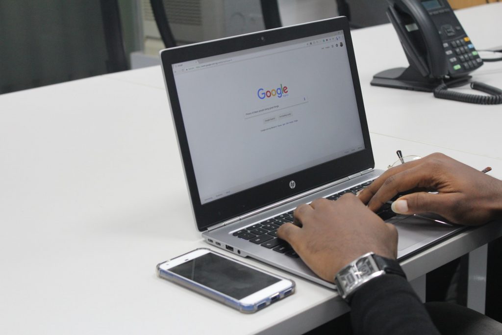 google on a laptop computer