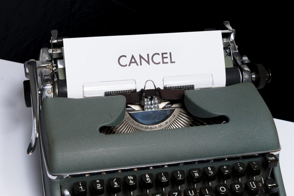 What is Anti-marketing? Image of a typewriter with Cancel .