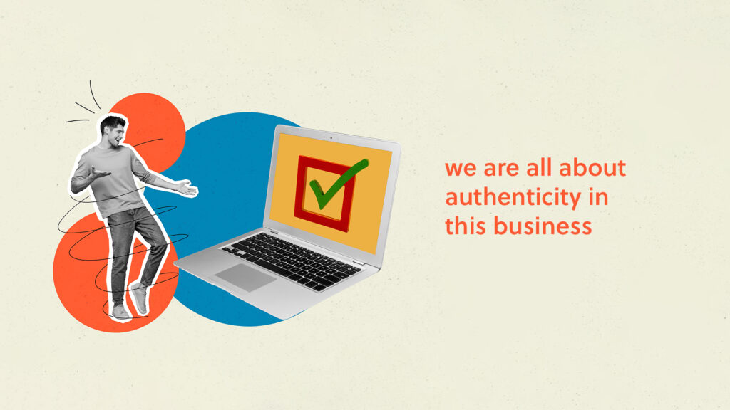 Graphic of being authentic in business 